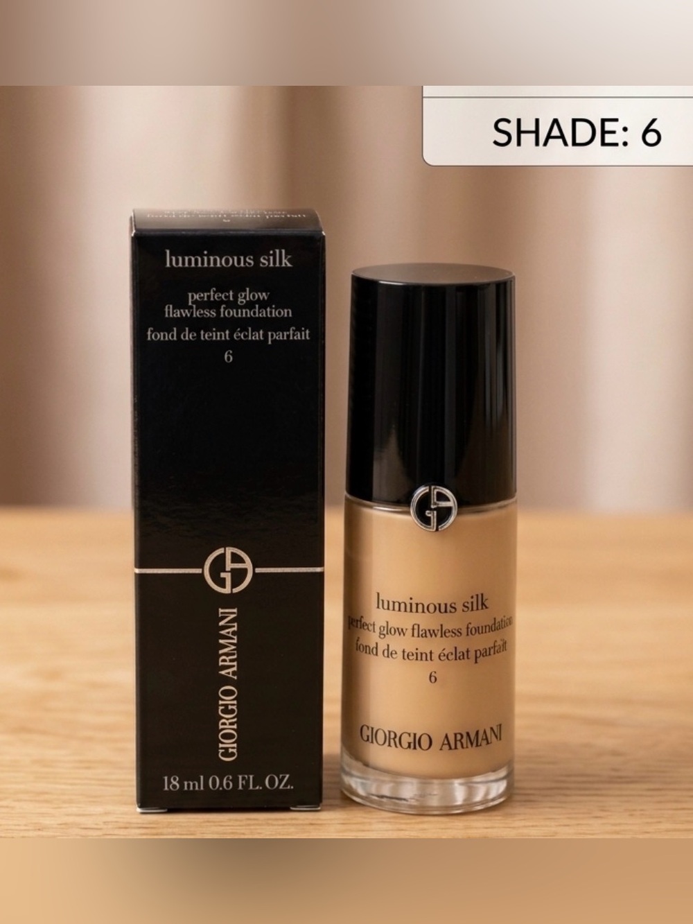 Giorgio Armani Luminous Silk Foundation - Beige Shade 6 18ml NIB